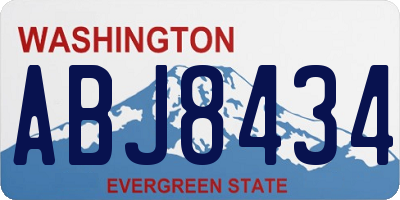 WA license plate ABJ8434