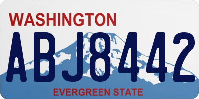 WA license plate ABJ8442
