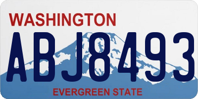 WA license plate ABJ8493
