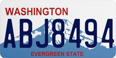 WA license plate ABJ8494