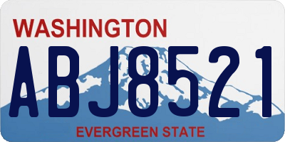 WA license plate ABJ8521