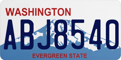 WA license plate ABJ8540