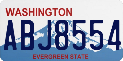 WA license plate ABJ8554