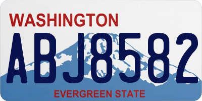 WA license plate ABJ8582