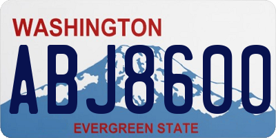 WA license plate ABJ8600