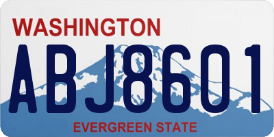 WA license plate ABJ8601