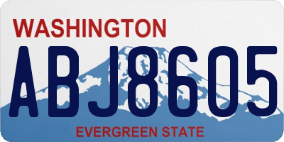 WA license plate ABJ8605