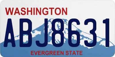 WA license plate ABJ8631