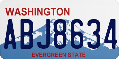 WA license plate ABJ8634