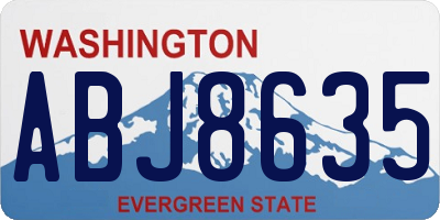 WA license plate ABJ8635
