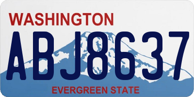 WA license plate ABJ8637