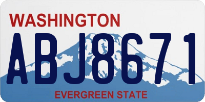 WA license plate ABJ8671