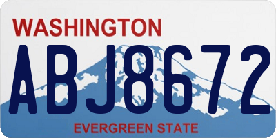 WA license plate ABJ8672