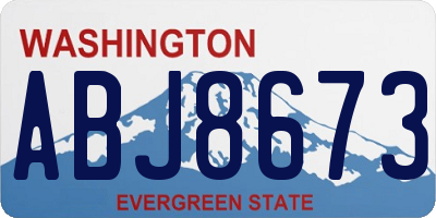 WA license plate ABJ8673