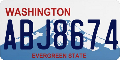 WA license plate ABJ8674
