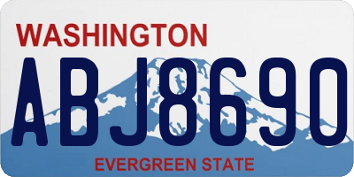 WA license plate ABJ8690