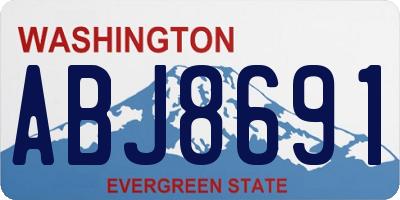 WA license plate ABJ8691