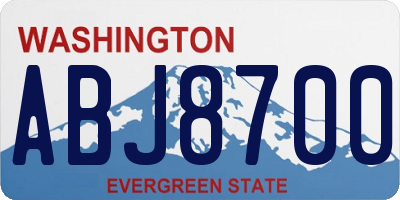 WA license plate ABJ8700