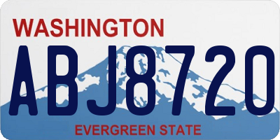 WA license plate ABJ8720