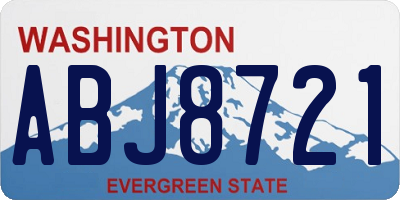 WA license plate ABJ8721