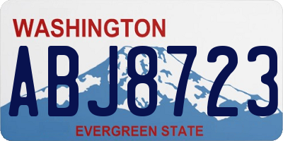 WA license plate ABJ8723