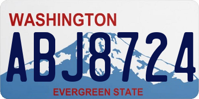 WA license plate ABJ8724