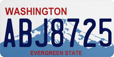 WA license plate ABJ8725