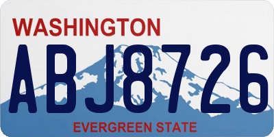 WA license plate ABJ8726