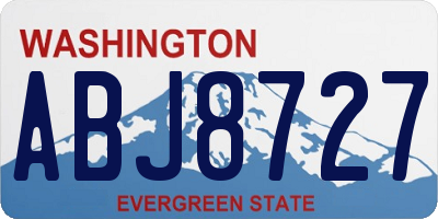 WA license plate ABJ8727