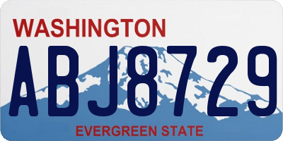 WA license plate ABJ8729