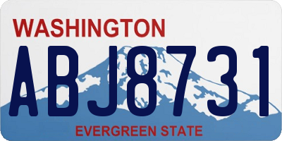 WA license plate ABJ8731
