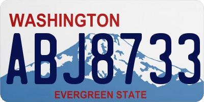 WA license plate ABJ8733