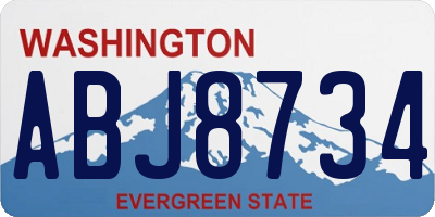 WA license plate ABJ8734