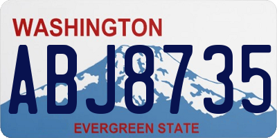 WA license plate ABJ8735