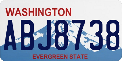 WA license plate ABJ8738