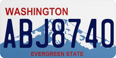 WA license plate ABJ8740