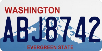 WA license plate ABJ8742