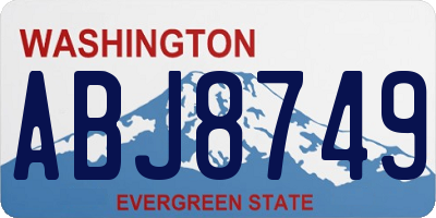WA license plate ABJ8749