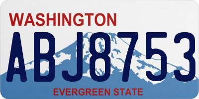 WA license plate ABJ8753