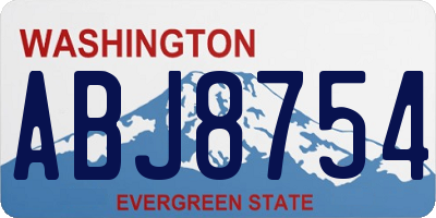 WA license plate ABJ8754
