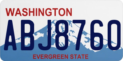 WA license plate ABJ8760
