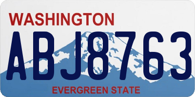 WA license plate ABJ8763