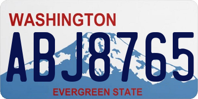 WA license plate ABJ8765