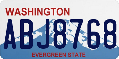 WA license plate ABJ8768