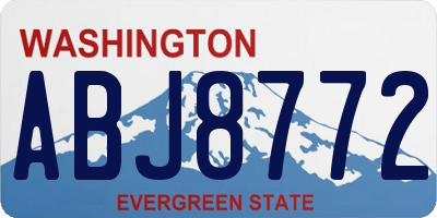 WA license plate ABJ8772