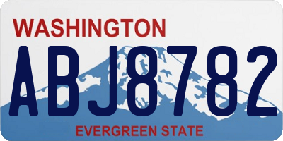WA license plate ABJ8782