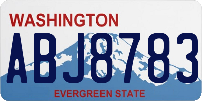 WA license plate ABJ8783