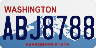 WA license plate ABJ8788