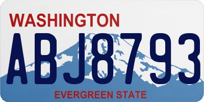 WA license plate ABJ8793