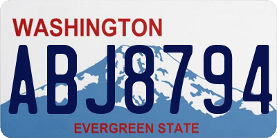 WA license plate ABJ8794